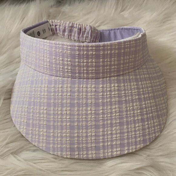 LULULEMON Seersucker Check Removable Sweatband Visor Sz M/L - Picture 1 of 4